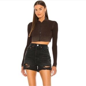 Re/Done High Rise Black Jean Shorts Size 28